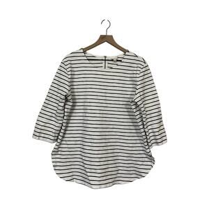 Merona Womens 3/4 Length Sleeve Black and White Striped Top Size XXL